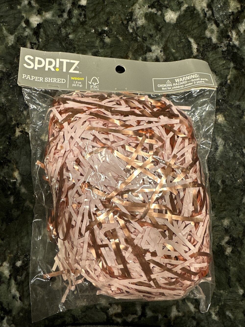 New Spritz Paper Shred Easter Basket Filler Foil Shiny Pink Mylar Pretty